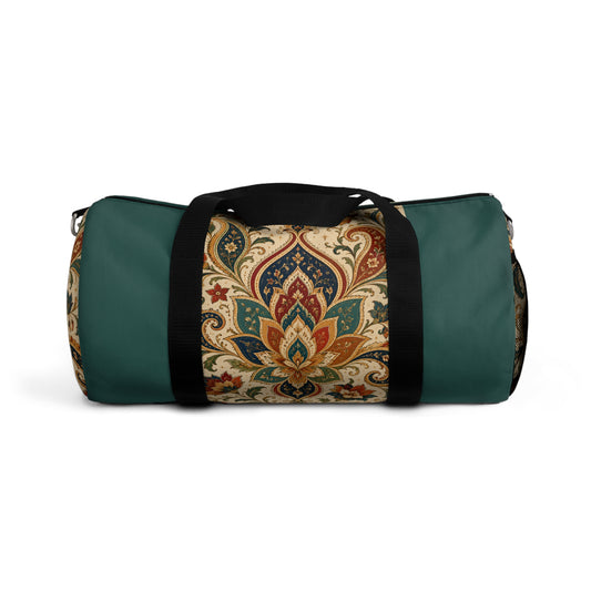 Indian Vintage Indigo Green Bohemian Duffel Gym Bag