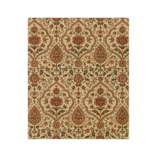 Moroccan Rose Traditional Plush Mircofiber Blanket