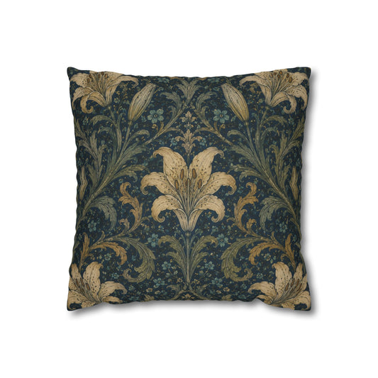 William Morris Damask Floral Lily Pillowcase Cover