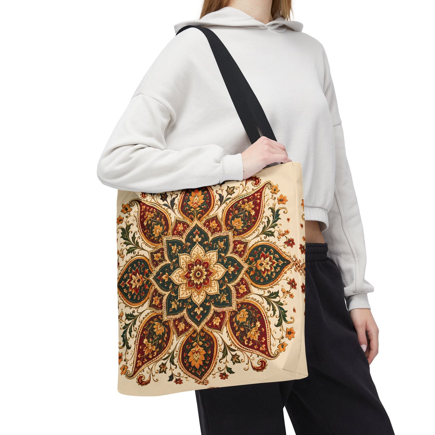 Indian Vintage Floral Mandala Full Art Tote Bag