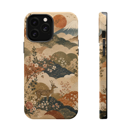 Vintage Japanese Animal Landscape Magnetic Impact-Resistant iPhone Cases