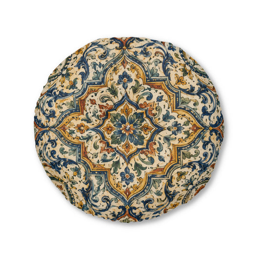 Exquisite Moroccan Round Tufted Floor Pillow
