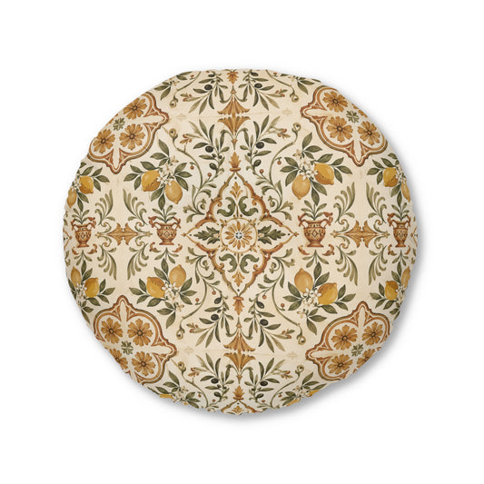Mediterranean Moroccan Round Tufted Floor Pillow
