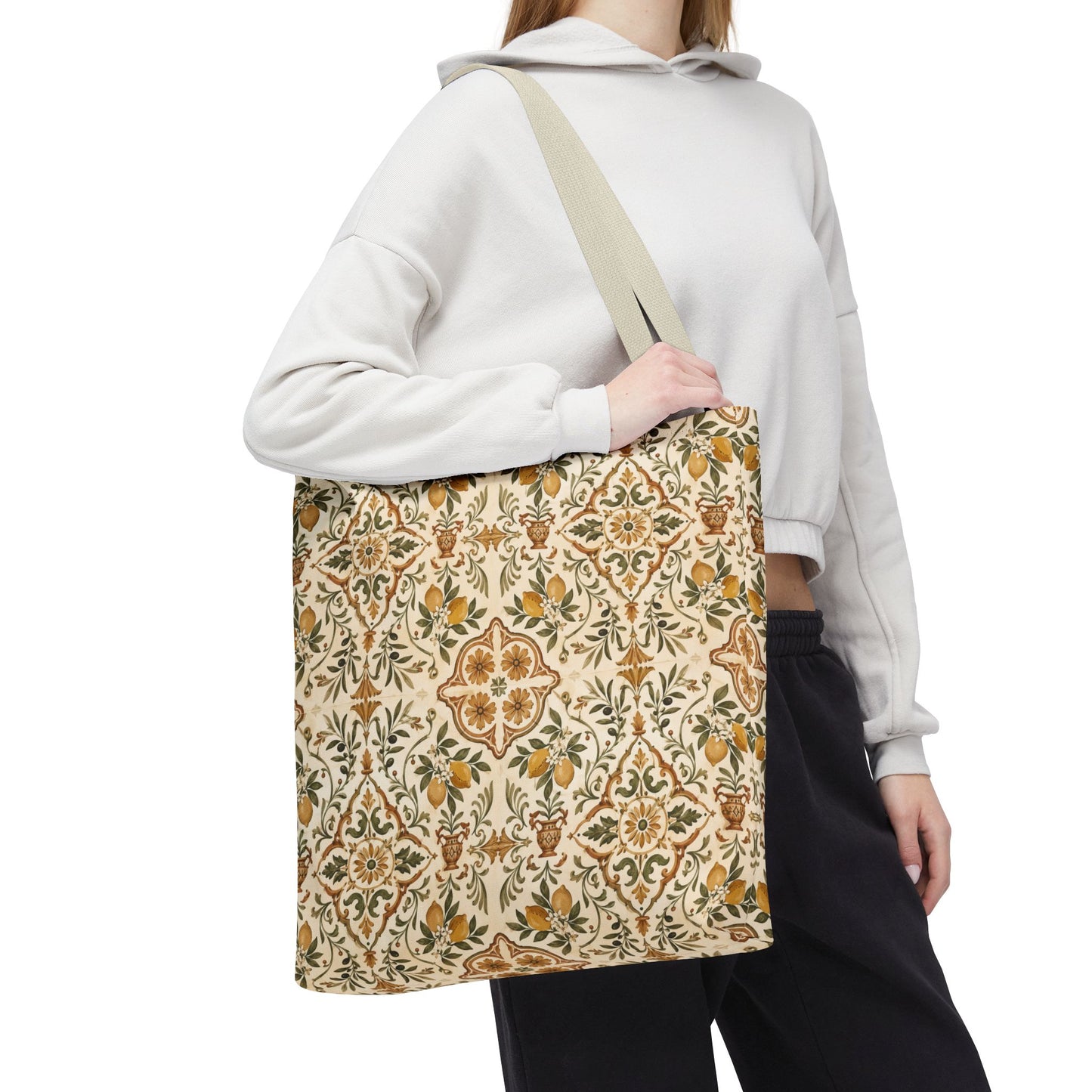 Mediterranean Moroccan Lemon Ornate Tote Bag