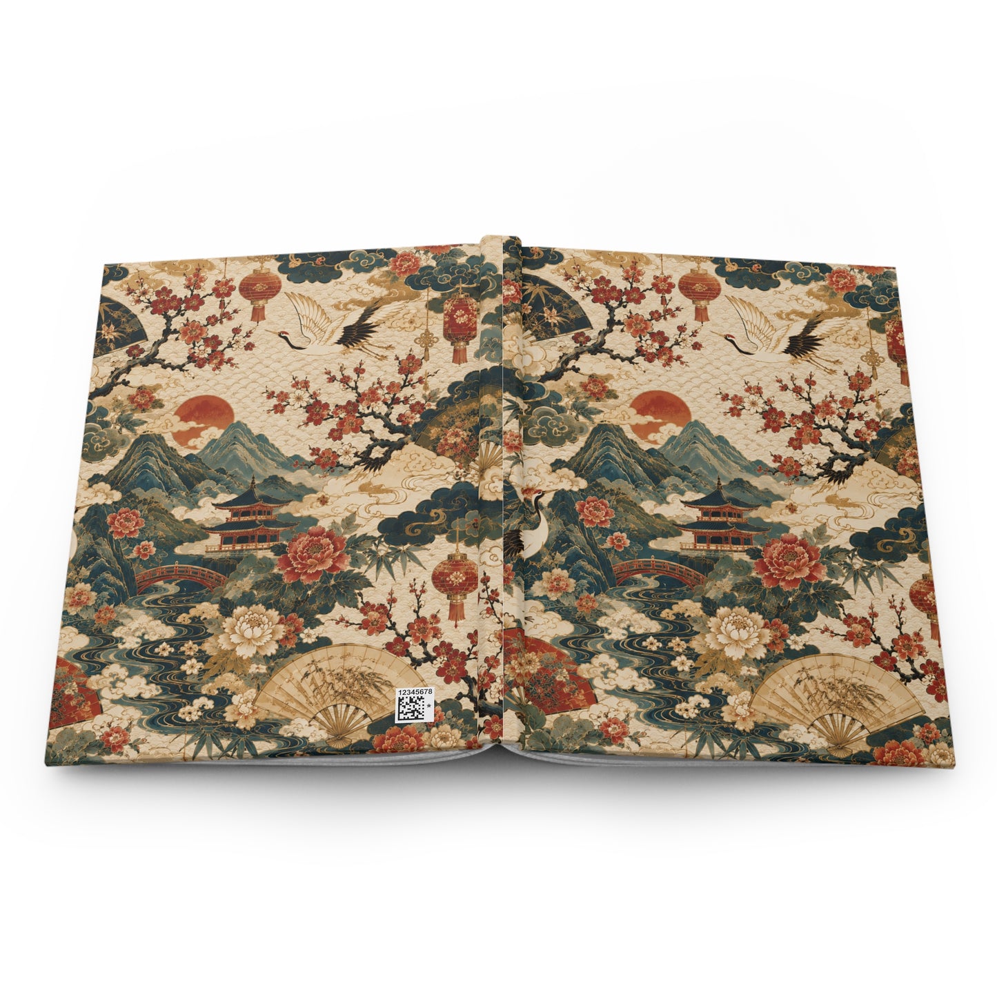 East Asian Vintage Landscape Hardcover Journal
