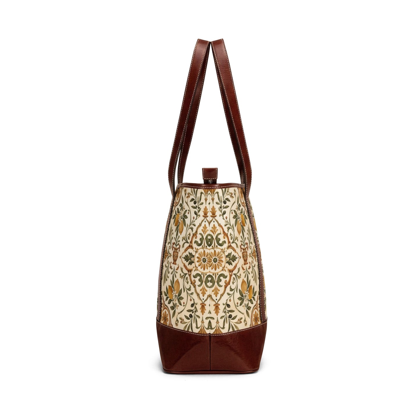Mediterranean Moroccan Leather Trim Shoulder Tote Bag