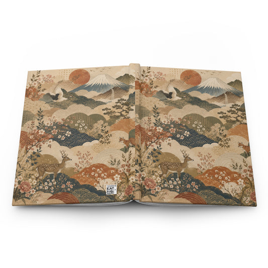 Vintage Japanese Animal Landscape Painting Hardcover Journal