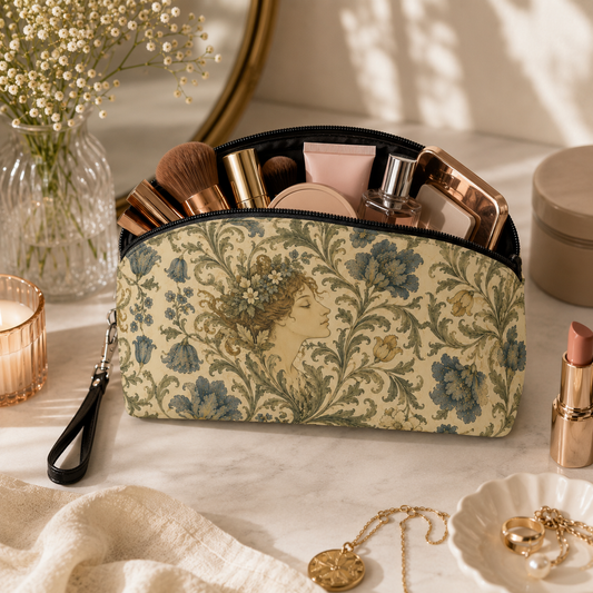 William Morris Vintage Portrait Makeup Cosmetic Bag