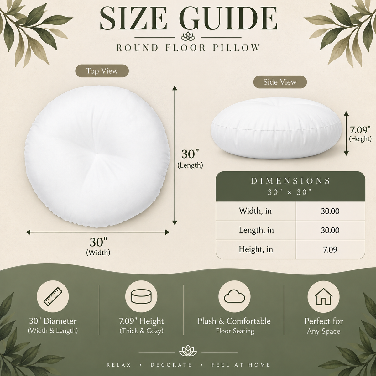 Indian Moroccan Round Tufted Floor Pillow