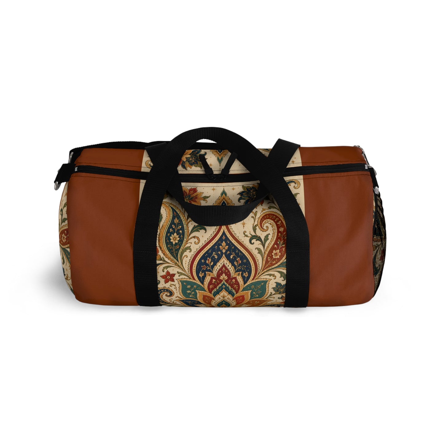 Indian Vintage Terracotta Floral Duffel Gym Bag