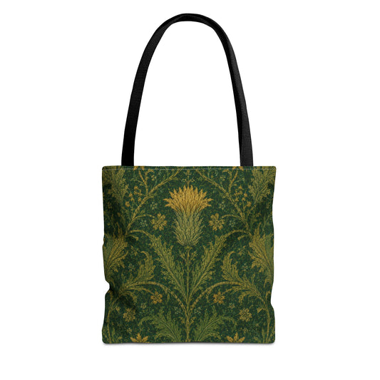 William Morris Forest Green Damask Floral Full Tote Bag