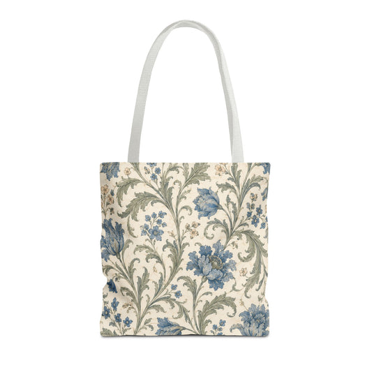 William Morris Blue Floral Vine Full Art Tote Bag