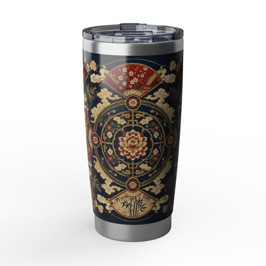 East Asian Mandala Tumbler | 20oz Water Bottle