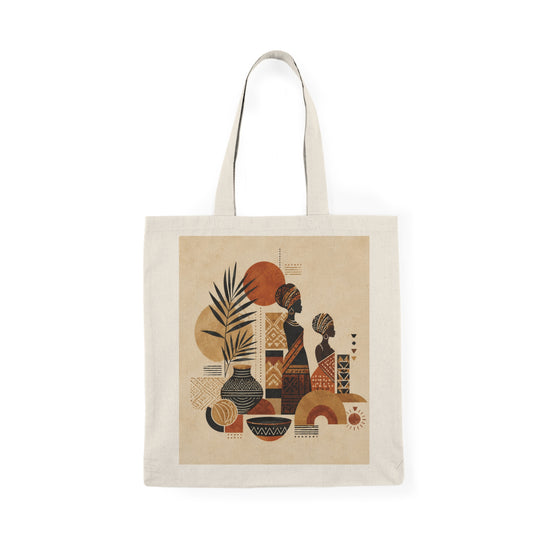 100% Cotton African Silhouette Pattern Tote Bag