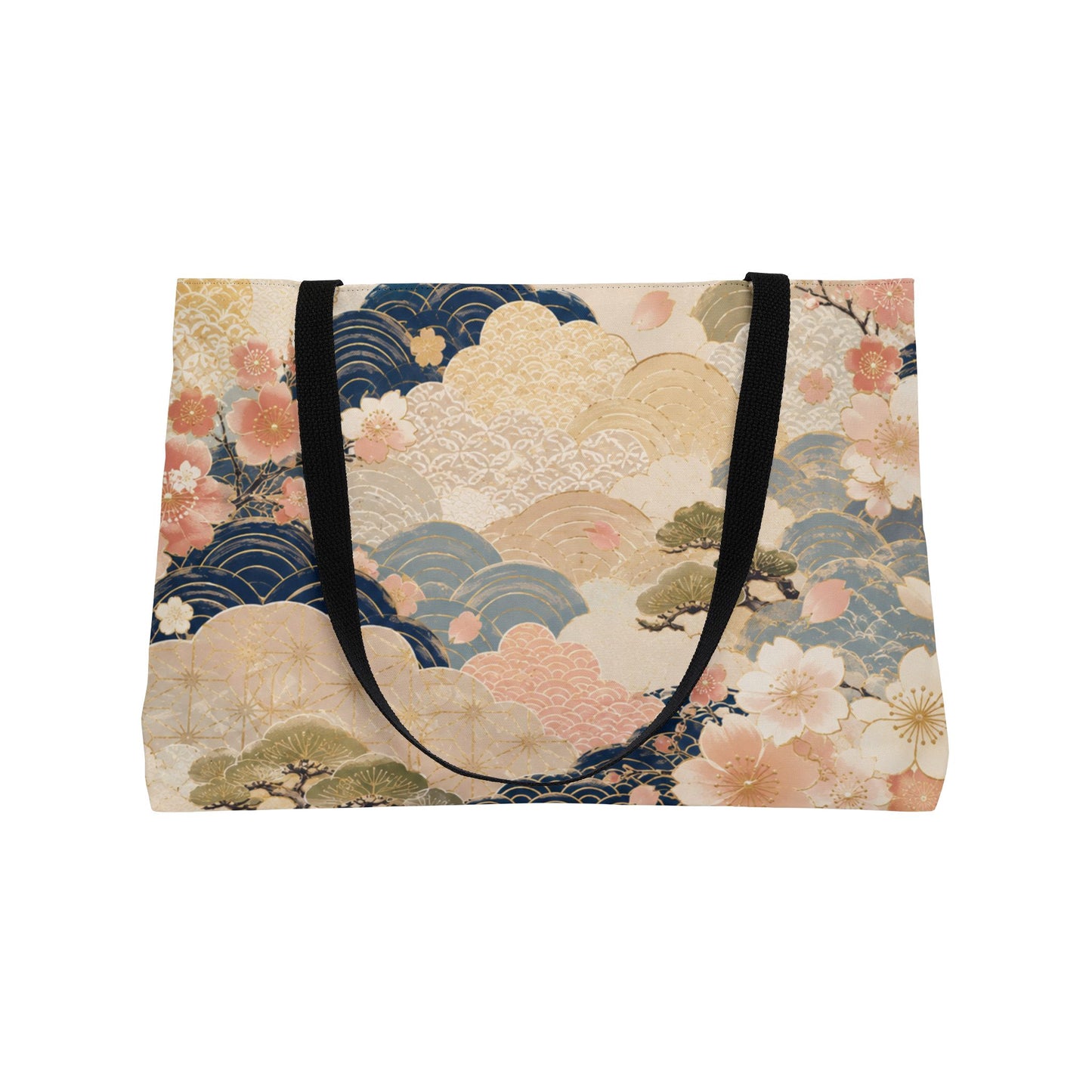 Vintage Japanese Wave & Clouds Weekender Tote Bag