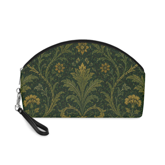 William Morris Forest Green Damask Floral Makeup Cosmetic bag
