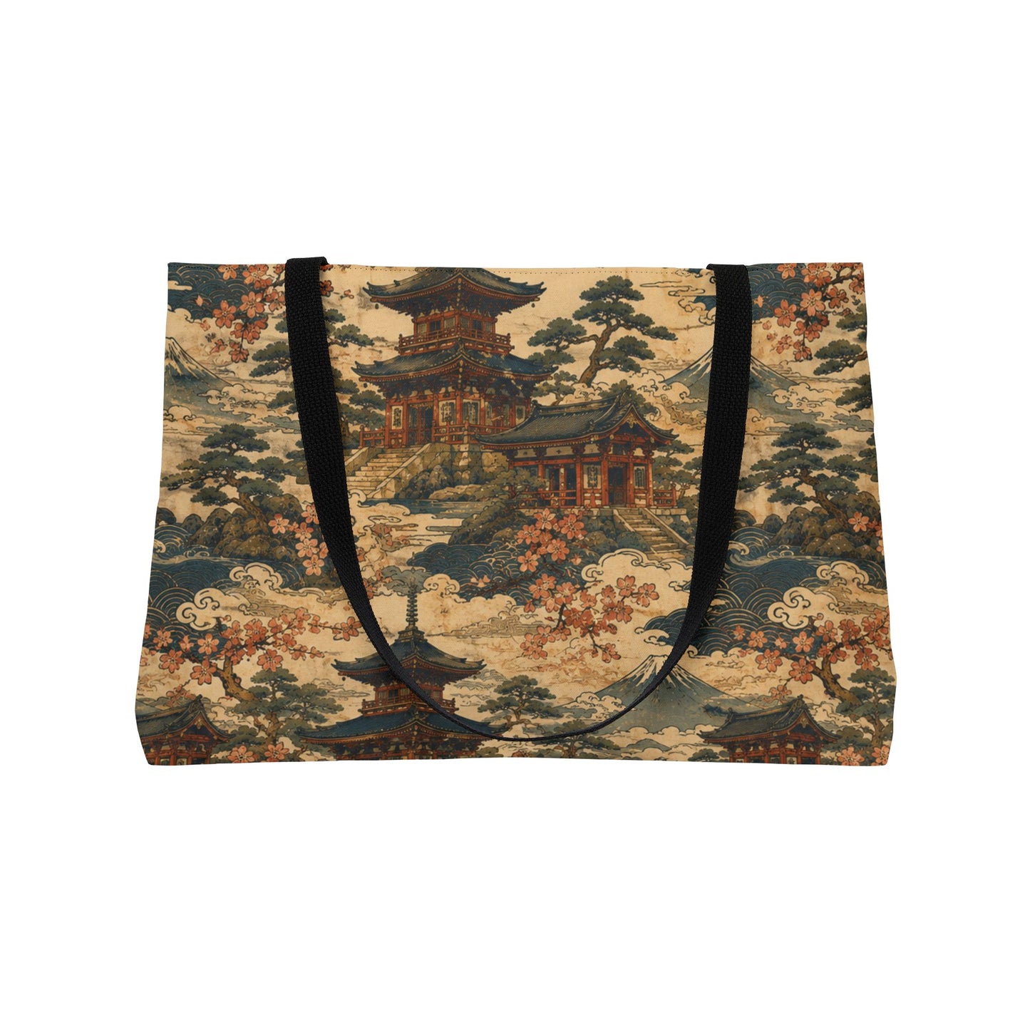 Vintage Japanese Temple Weekender Tote Bag