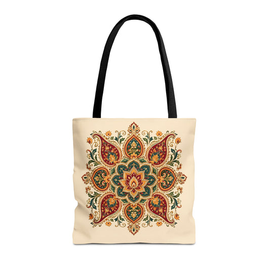 Indian Vintage Floral Mandala Full Art Tote Bag