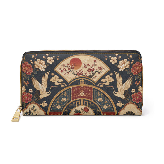 East Asian Oriental Medallion Zipper Wallet