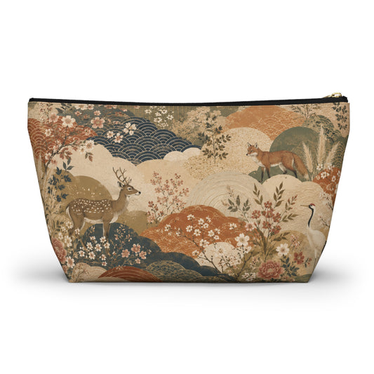 Vintage Japanese Painting Make Up Accessory Bag