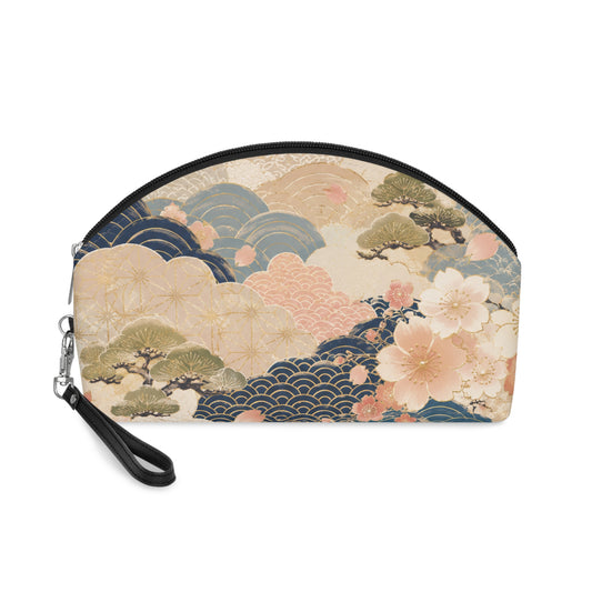 Vintage Japanese Wave & Clouds Painting Cosmetic Makeup Pouch