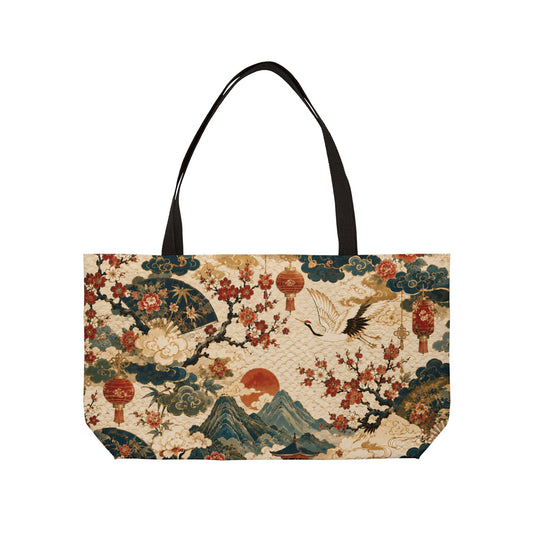 East Asian Vintage Landscape Weekender Tote Bag