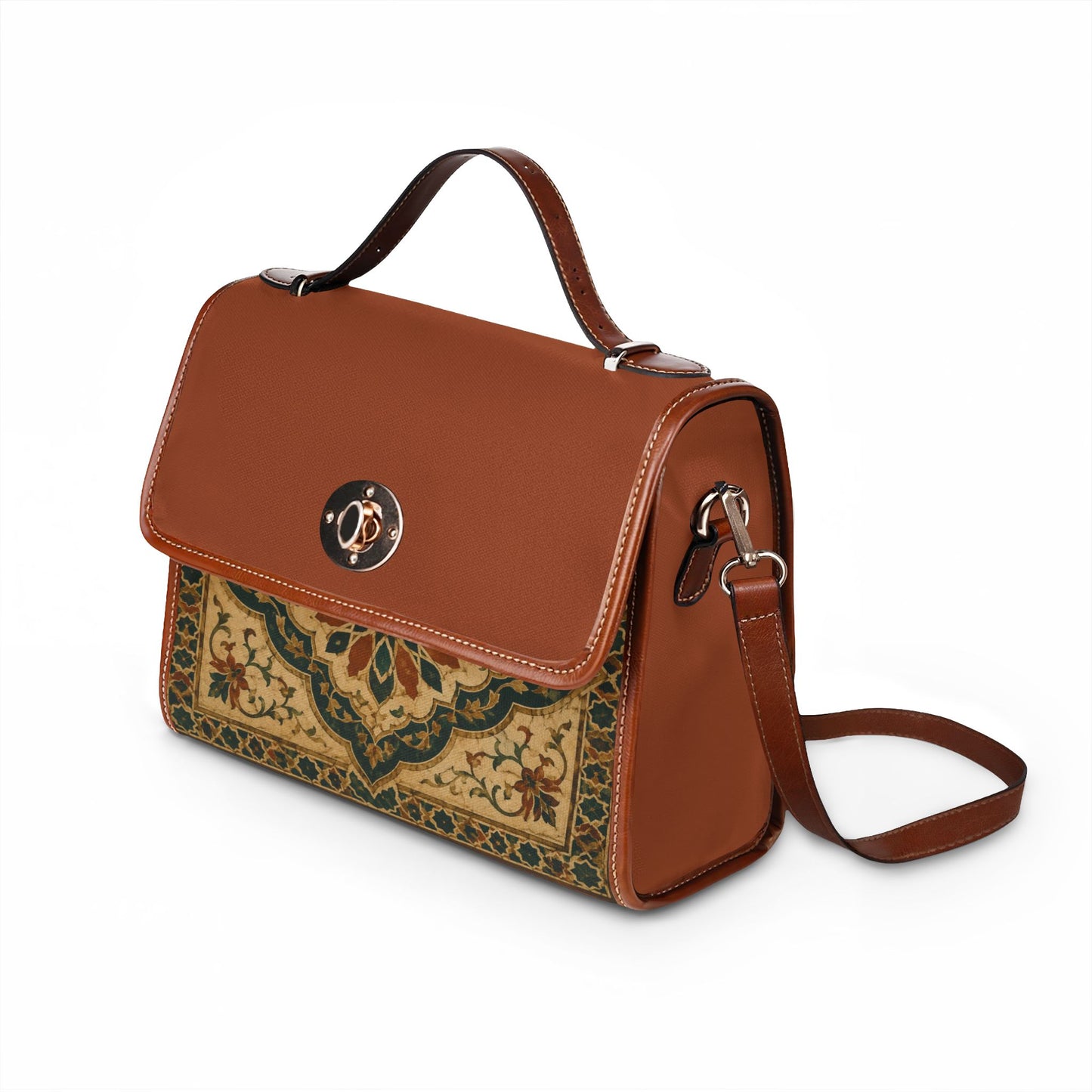 Vintage Moroccan Style Ornate Water Resistant Handbag With Shoulder Straps