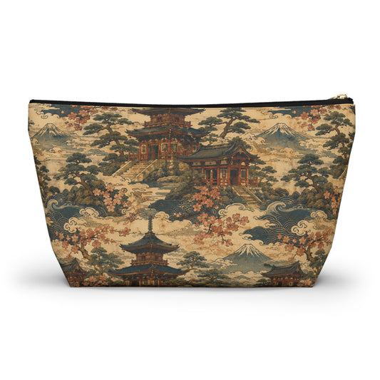 Vintage Japanese Temples Make Up Accessory Bag