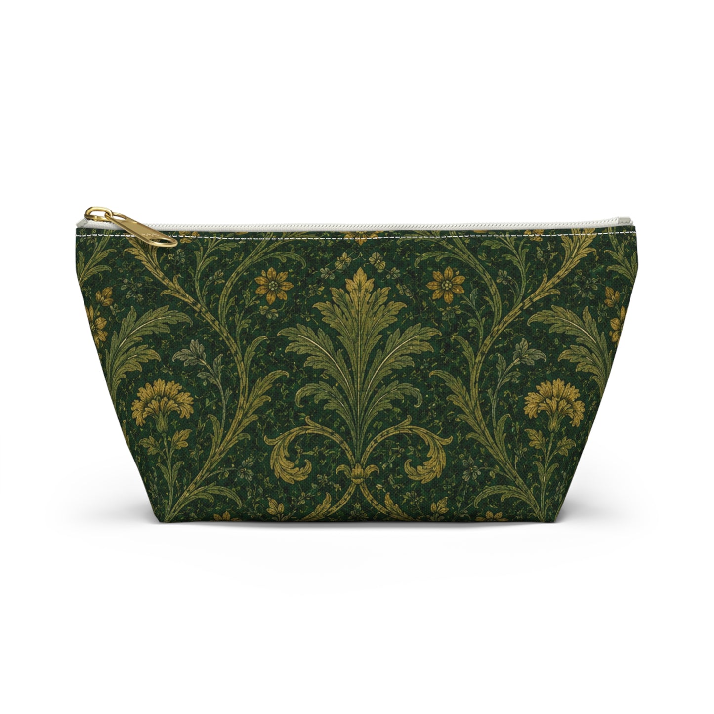 William Morris Forest Green Damask Makeup Accessory Pouch