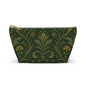 William Morris Forest Green Damask Makeup Accessory Pouch