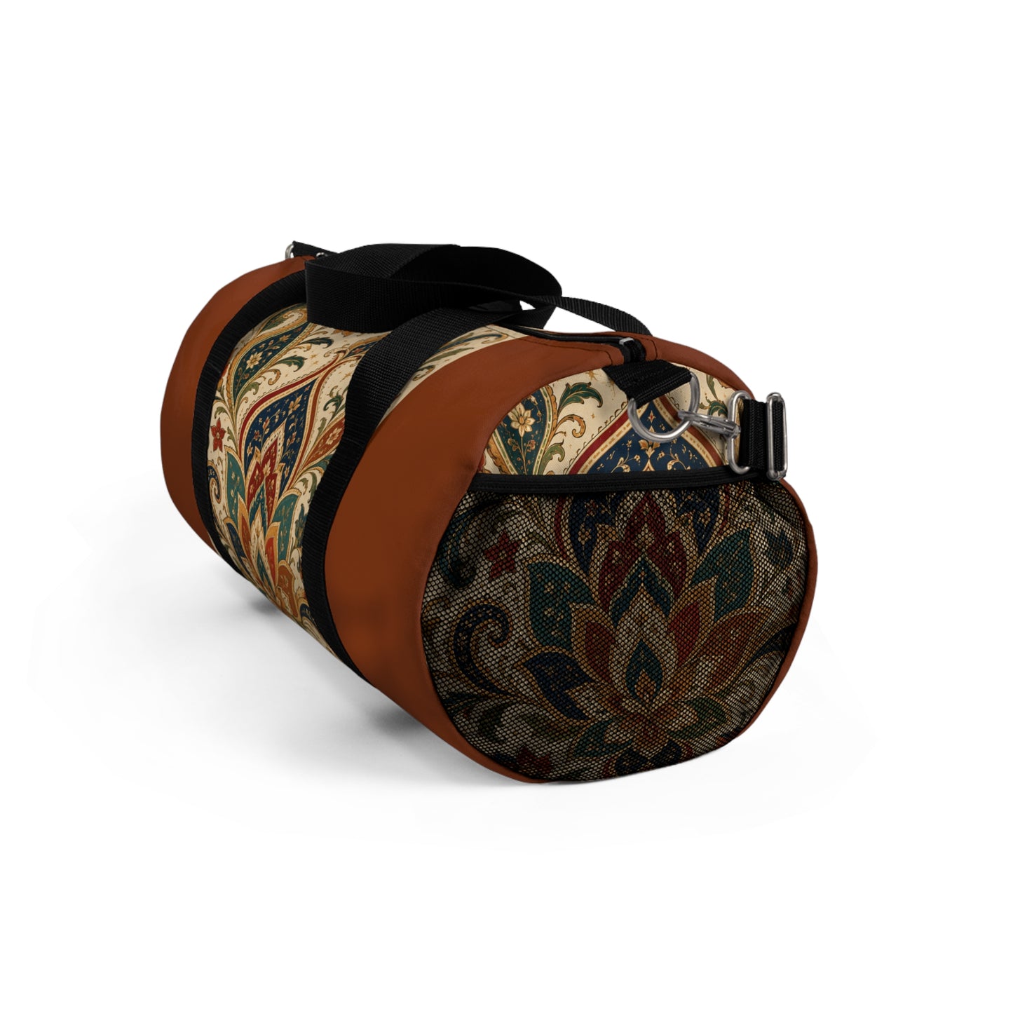 Indian Vintage Terracotta Floral Duffel Gym Bag
