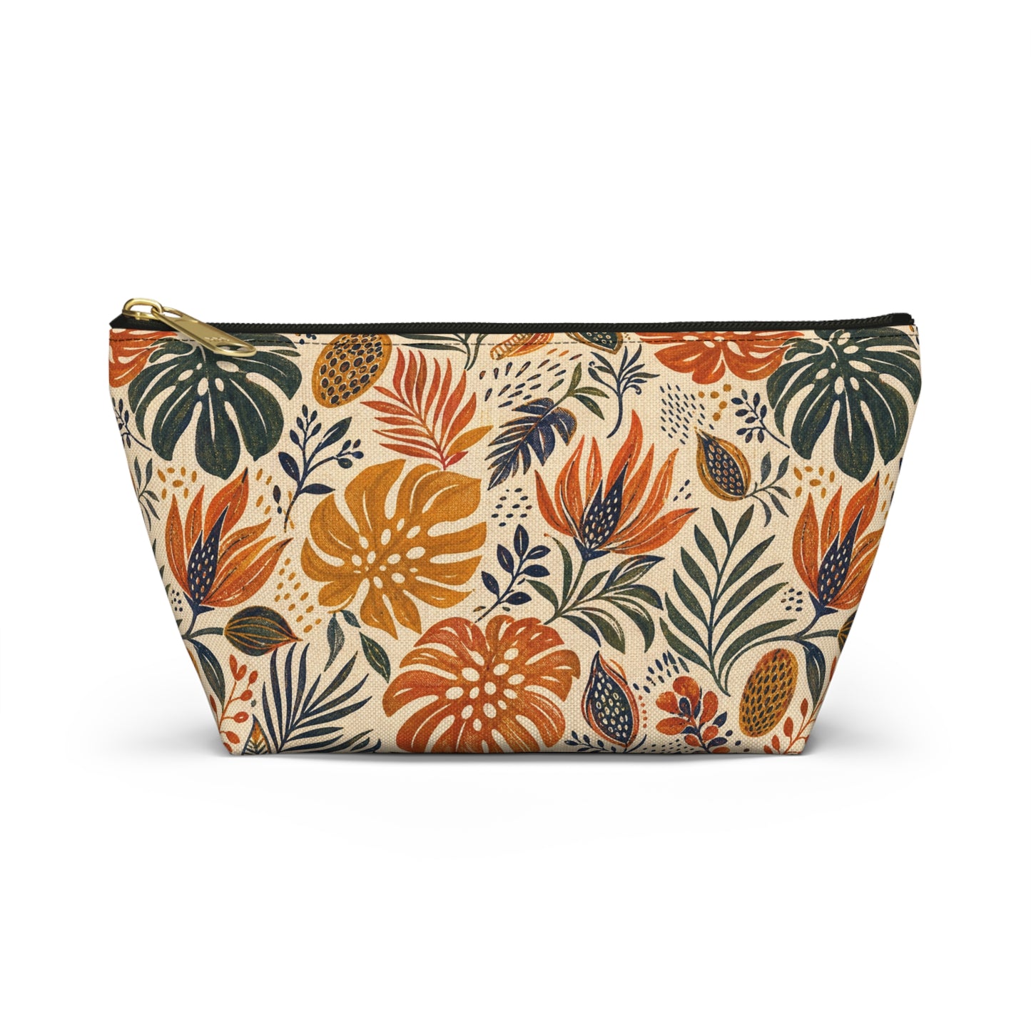 African Tribal Botanical Palm Accessory Pouch Makeup Bag