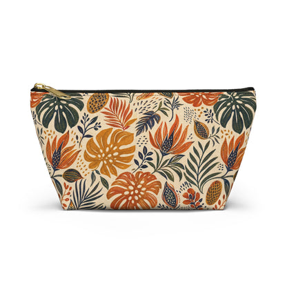 African Tribal Botanical Palm Accessory Pouch Makeup Bag