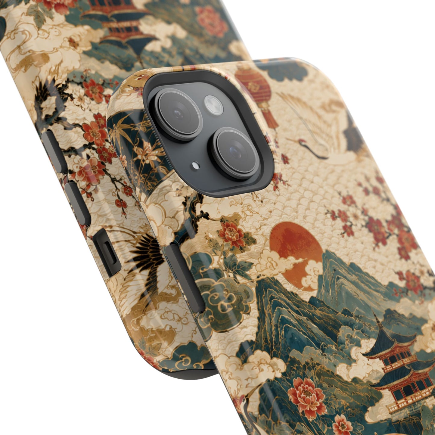 East Asian Vintage Landscape iPhone Case | Magnetic Impact-Resistant Case