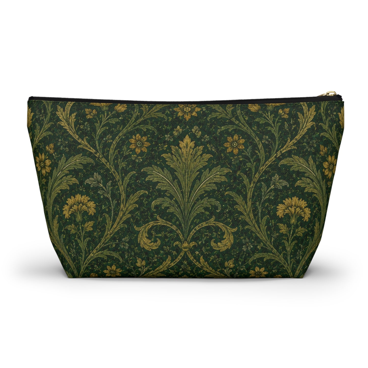 William Morris Forest Green Damask Makeup Accessory Pouch