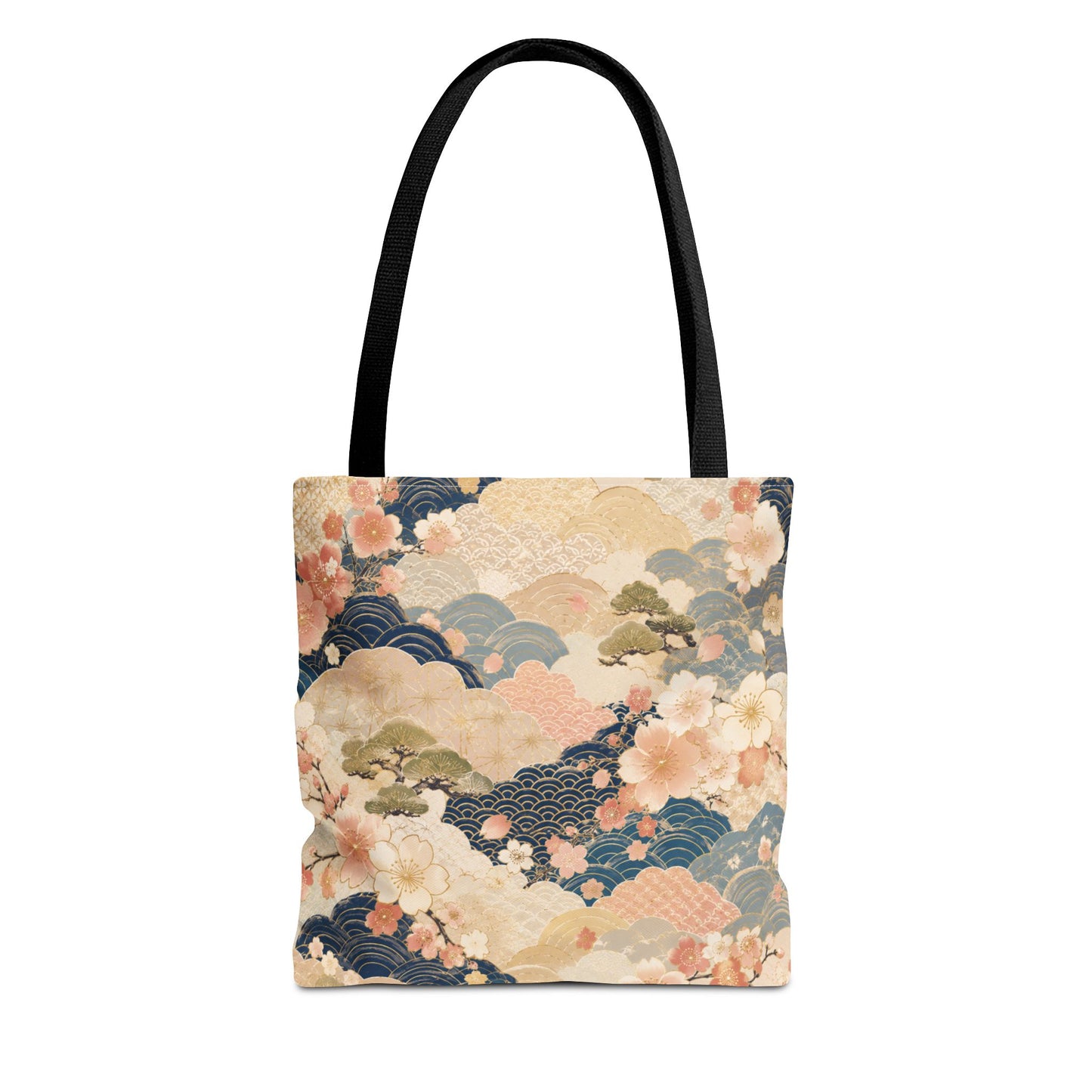 Vintage Japanese Waves & Clouds Painting Full Art Tote Bag