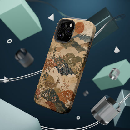 Vintage Japanese Animal Landscape Magnetic Impact-Resistant iPhone Cases