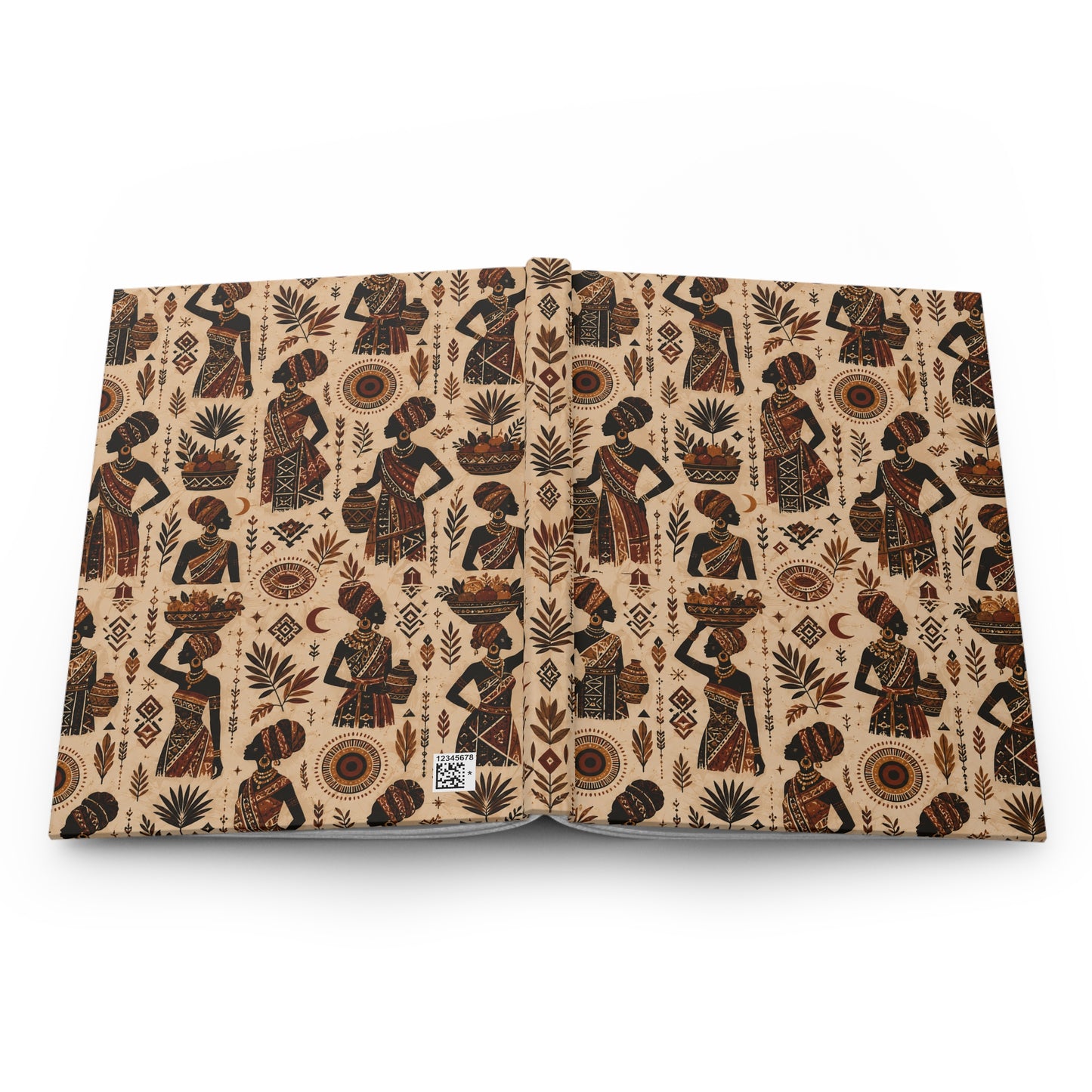 African Tribal Woman Figures Hardcover Journal