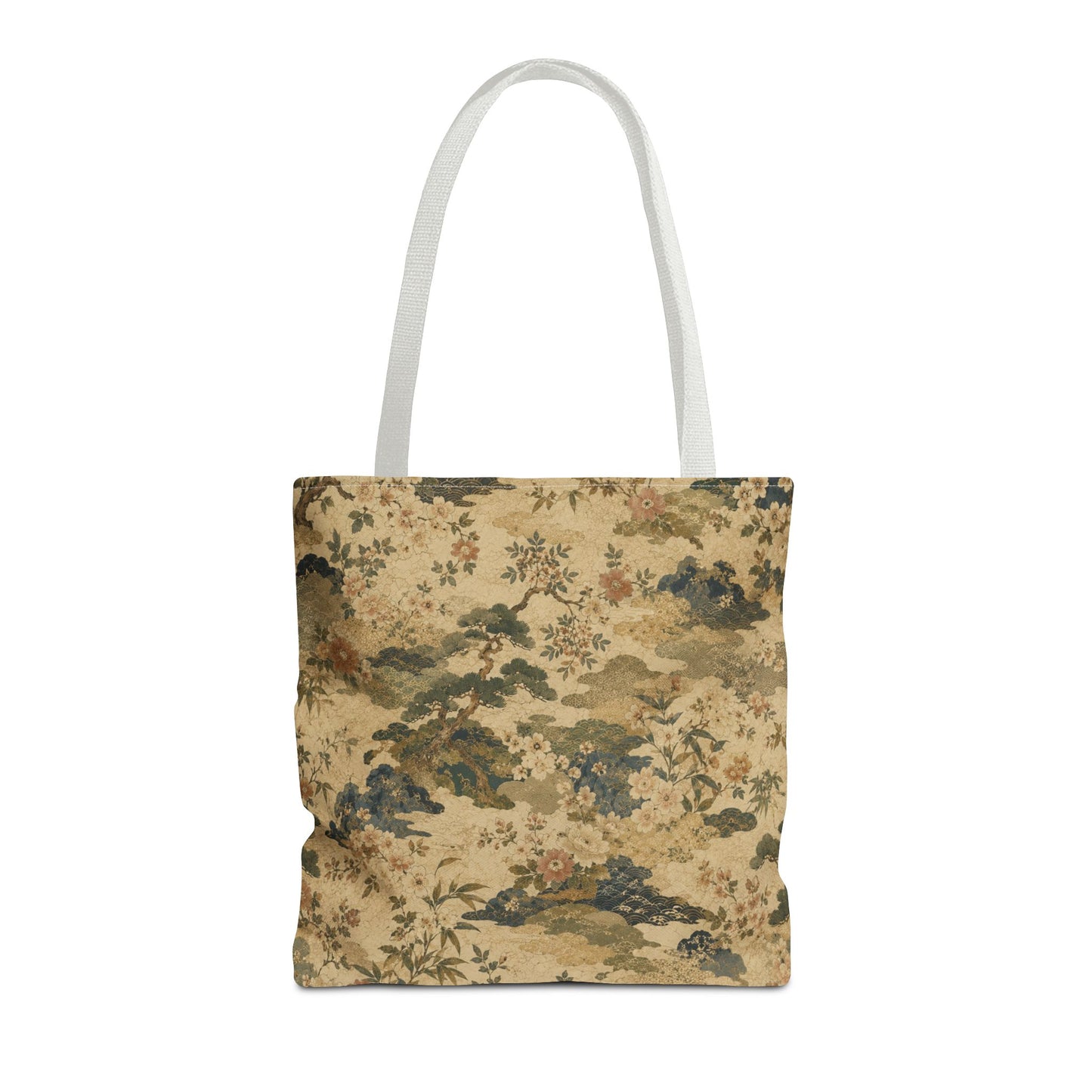 Vintage Japanese Floral Painting Full Art Tote Bag