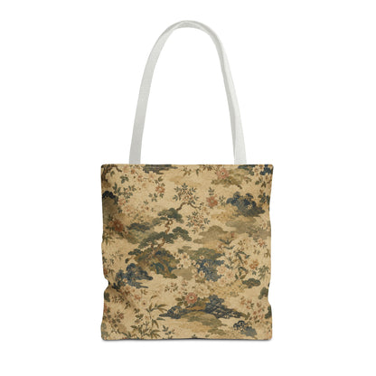 Vintage Japanese Floral Painting Full Art Tote Bag