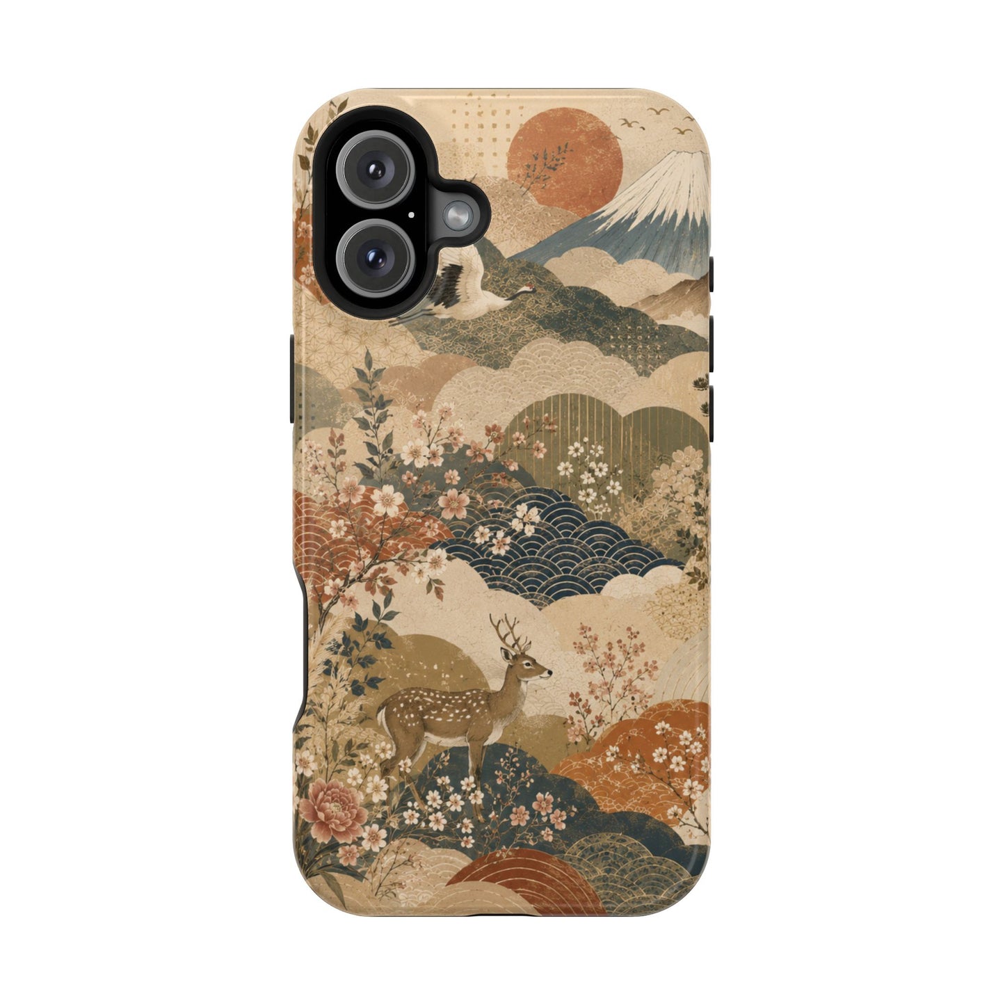 Vintage Japanese Animal Landscape Magnetic Impact-Resistant iPhone Cases