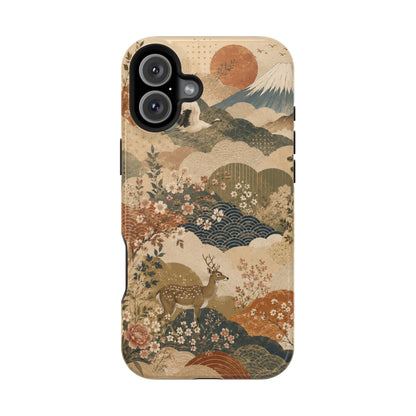 Vintage Japanese Animal Landscape Magnetic Impact-Resistant iPhone Cases