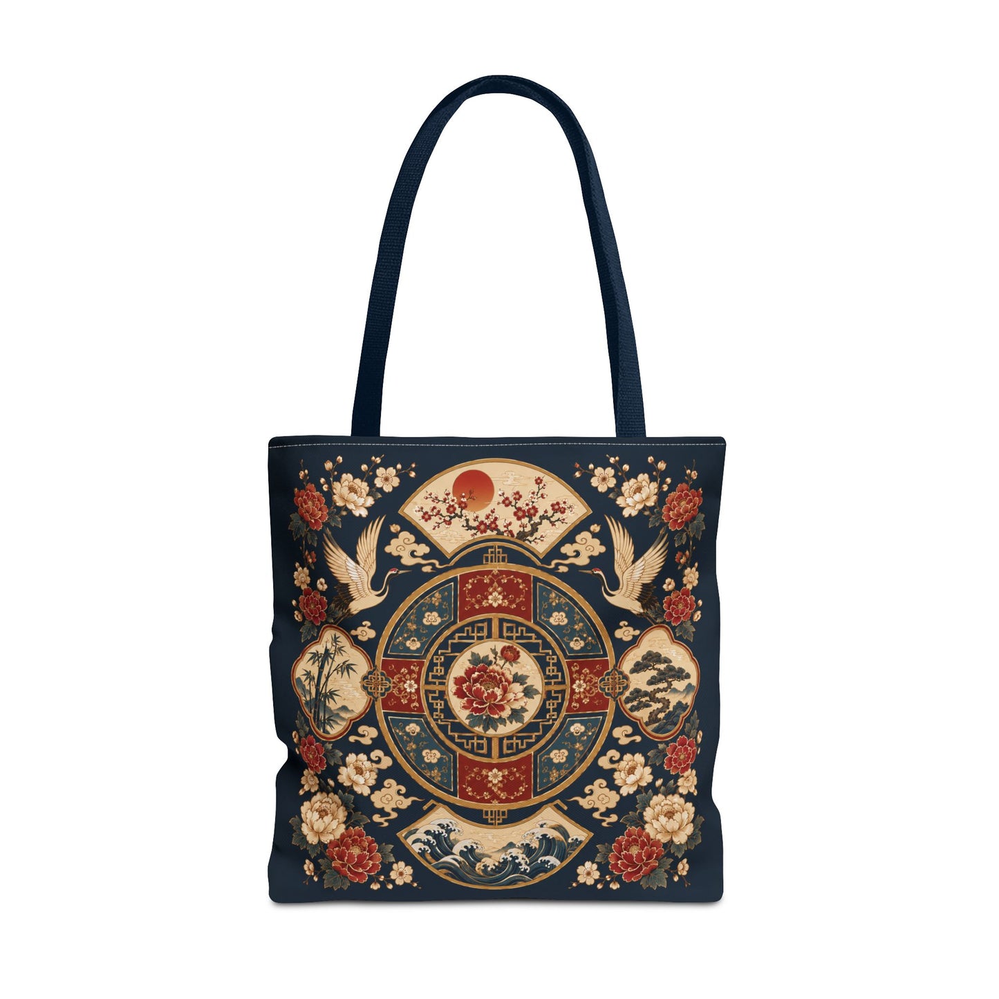 East Asian Vintage Oriental Medallion Full Art Tote Bag