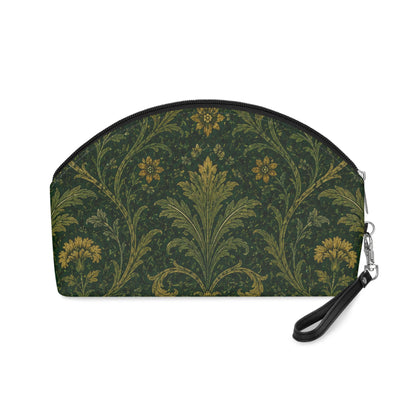 William Morris Forest Green Damask Floral Makeup Cosmetic bag