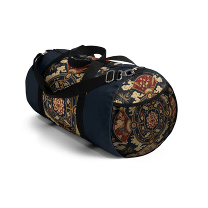 East Asian Mandala Navy Blue Duffel Gym Bag