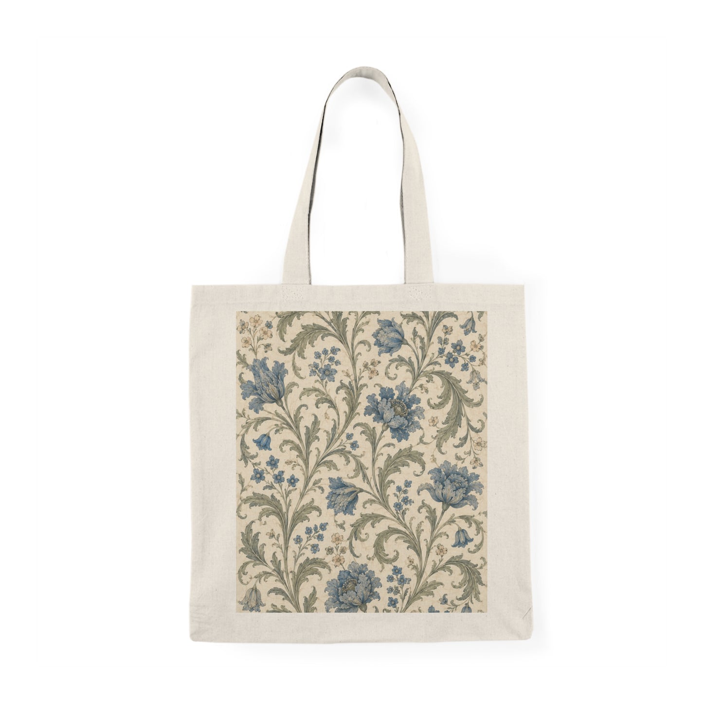 100% Cotton William Morris Vintage Floral Blue Pattern Tote Bag
