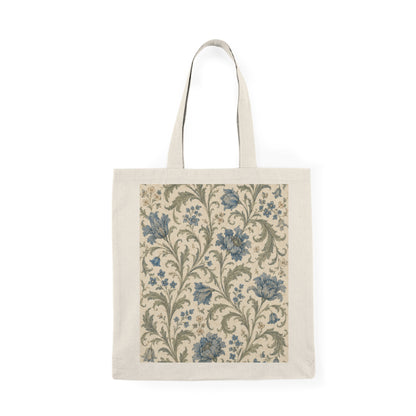100% Cotton William Morris Vintage Floral Blue Pattern Tote Bag