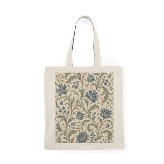100% Cotton William Morris Vintage Floral Blue Pattern Tote Bag