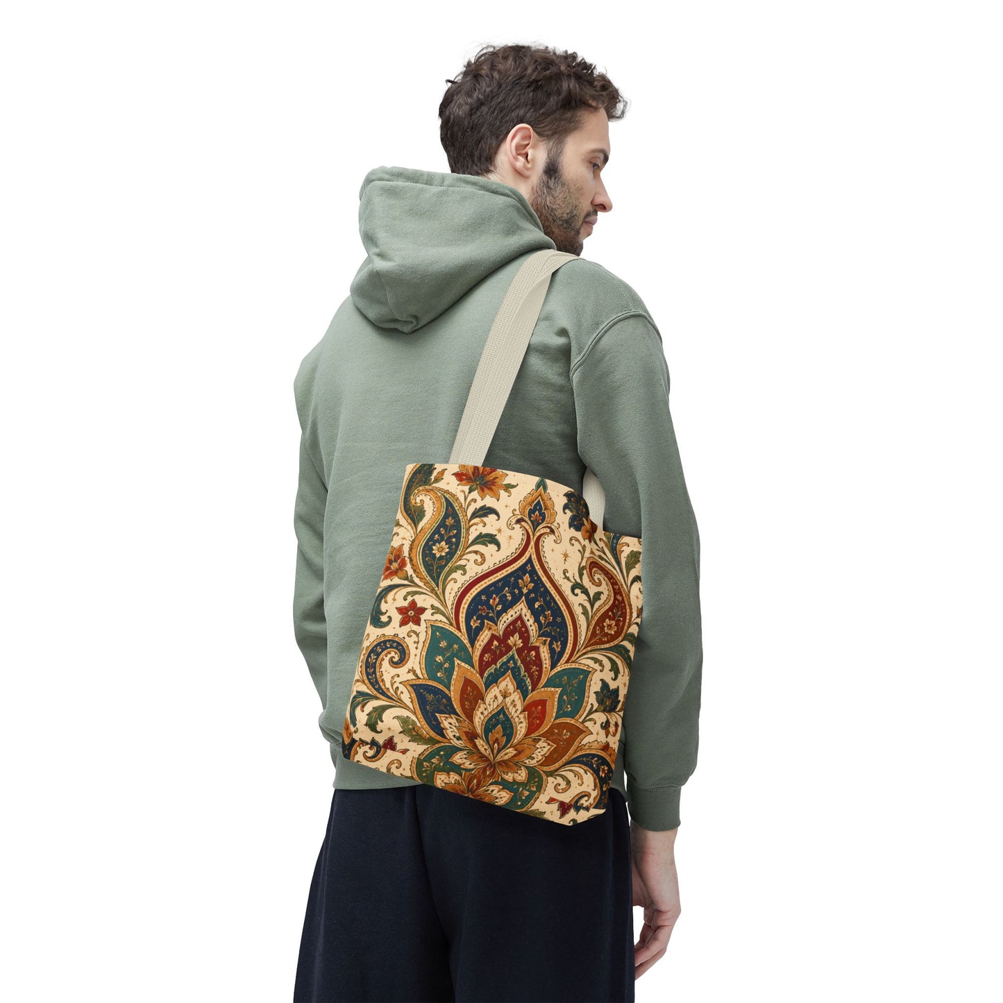 Indian Vintage Paisley Floral Full Art Tote Bag