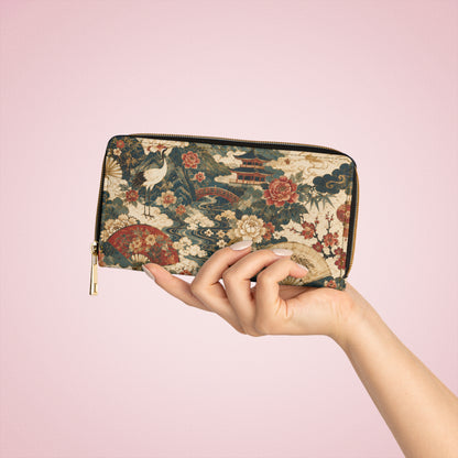 East Asian Vintage Landscape Zipper Wallet